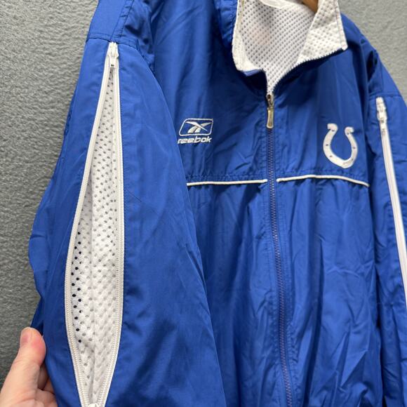 Vintage Indianapolis Colts Jacket Mens XL Blue Full Zip Mesh Lined NFL Reebok - Picture 6 of 10